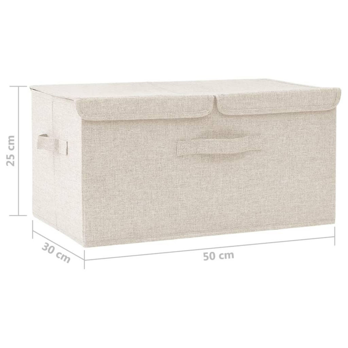 VIDAXL Boîte de rangement Tissu 50x30x25 cm Creme