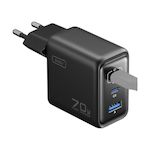 INIU Chargeur 70W pliable Leopard 2 USB-C + USB-A Noir