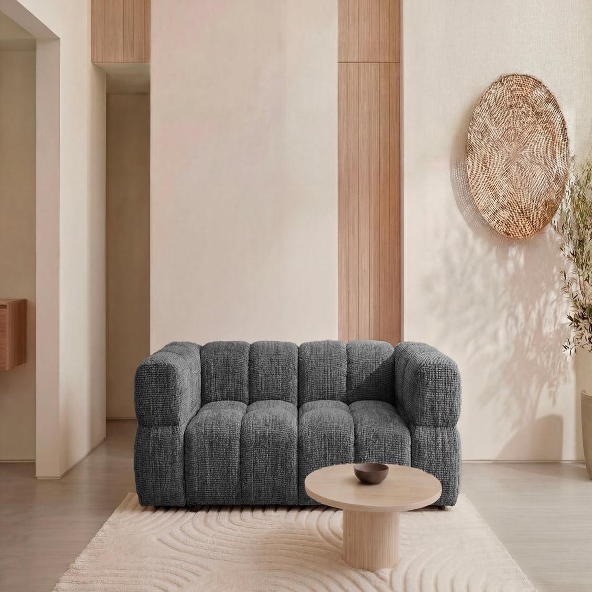 Voir la diapositive 3 : CASANOVA PARIS Gustave - canapé droit tissu chenille 2 places