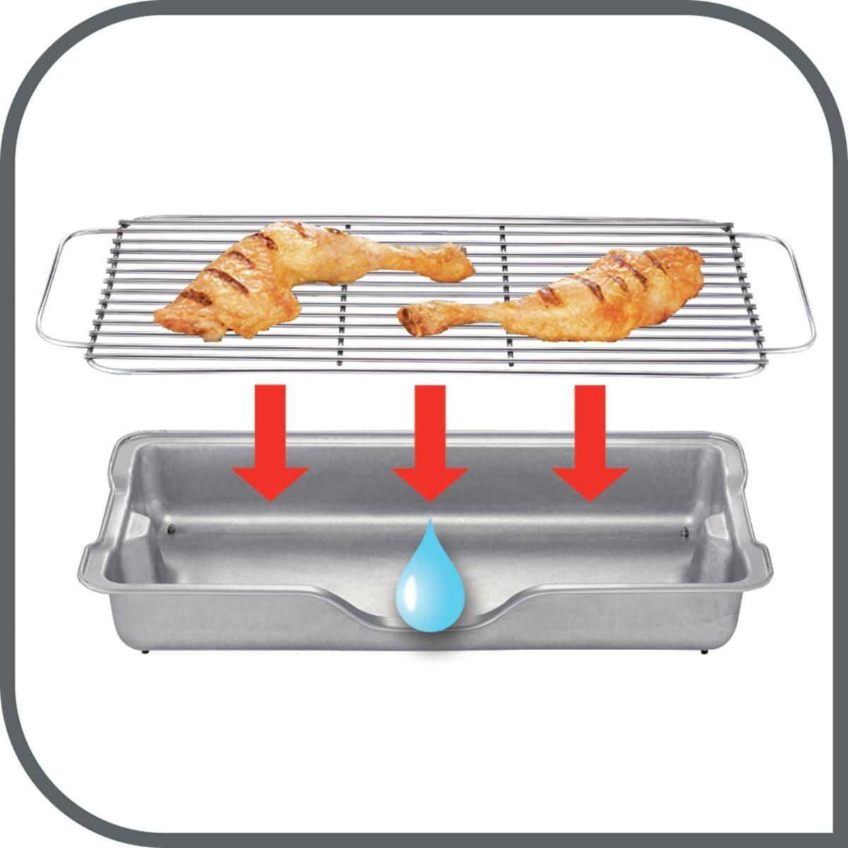 TEFAL Barbecue électrique BG921812 Easygrill XXL sur pieds, 48x26 cm