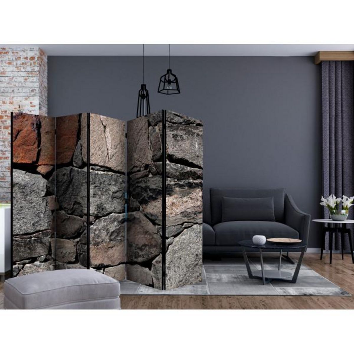 Paris Prix Paravent 5 Volets  Dark Stones  172x225cm
