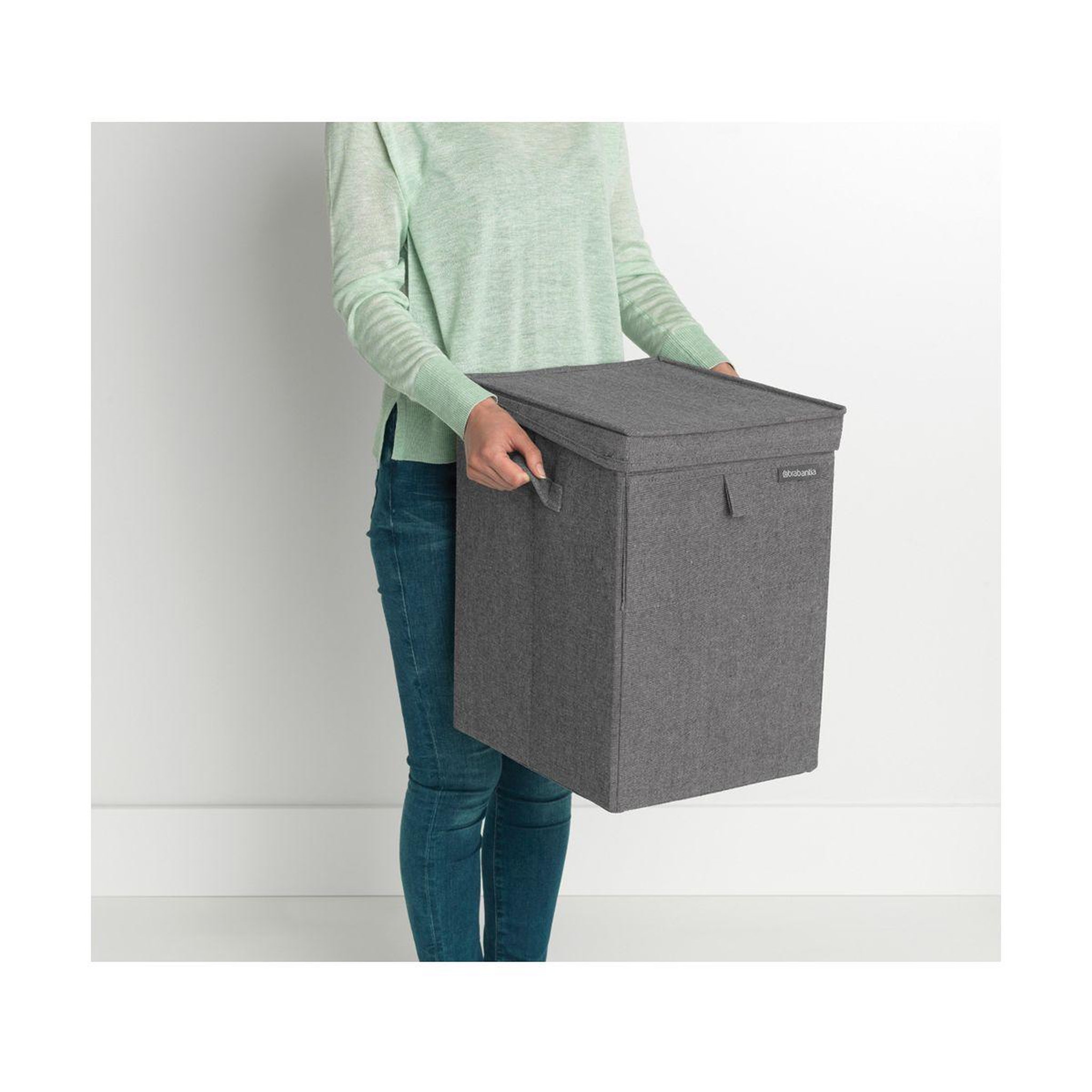 Voir la diapositive 4 : BRABANTIA Panier à linge empilable noir 35 litres