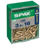CENTRALE BRICO Lot de 100 vis acier tête fraisée pozidriv SPAX, Diam.3.5 mm x L.16 mm