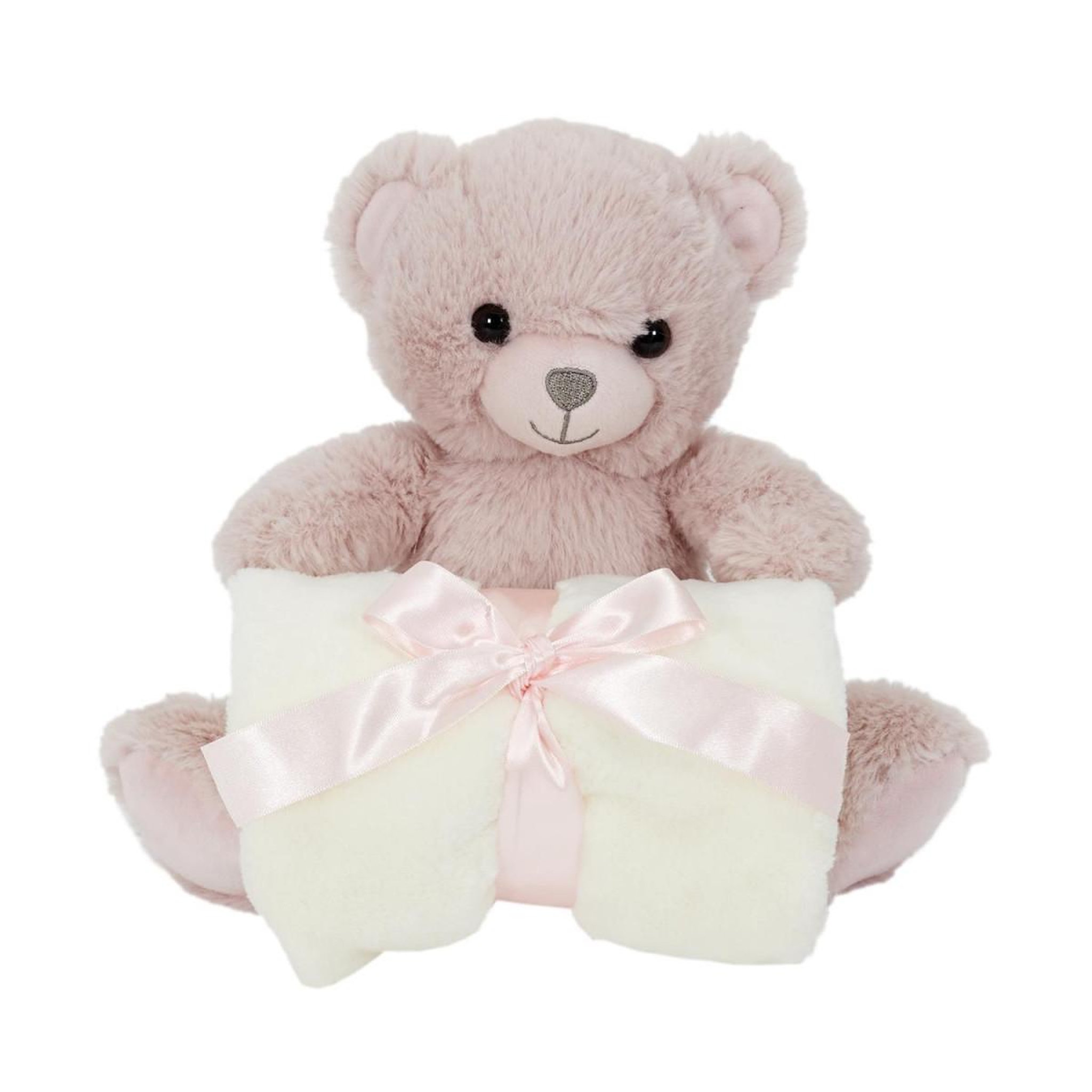 Tom & Zoé Peluche & plaid enfant  ours  70x70cm rose