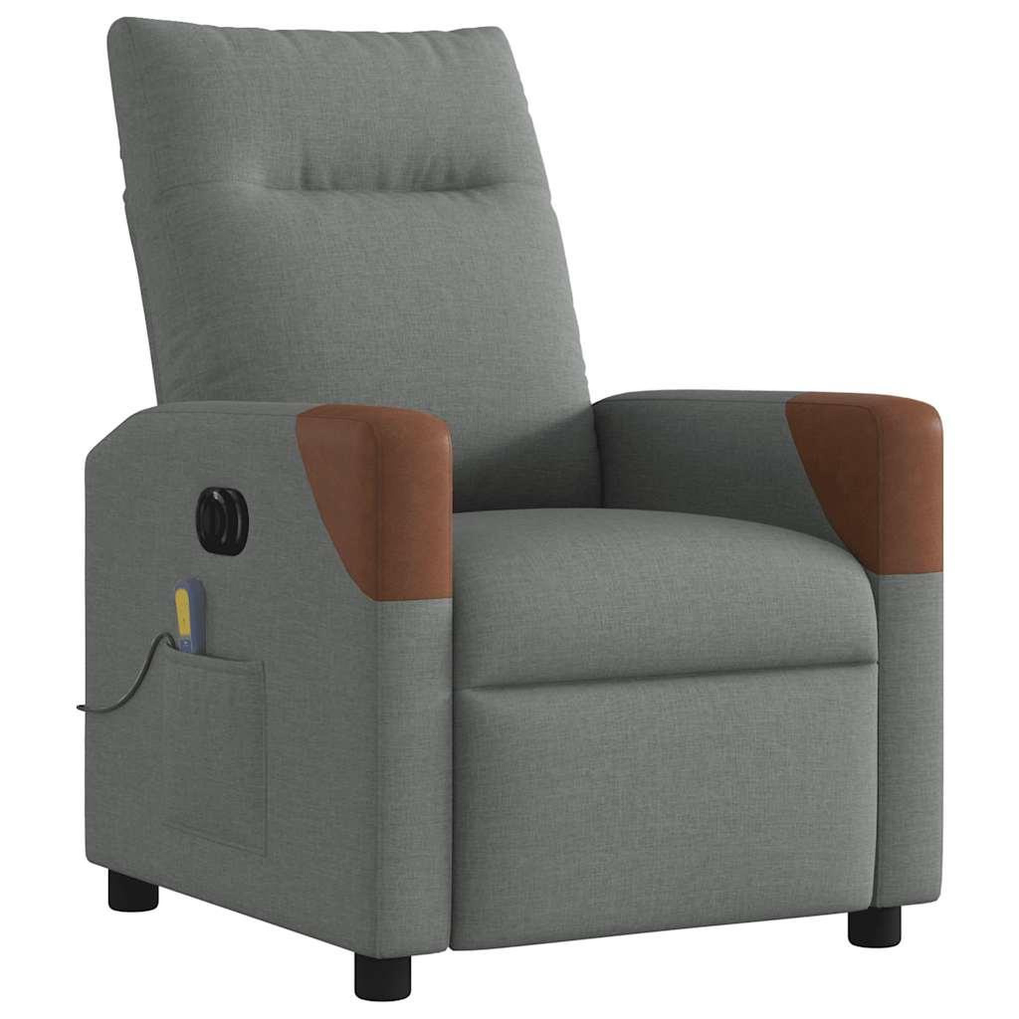 Voir la diapositive 4 : VIDAXL Fauteuil inclinable de massage electrique gris fonce tissu