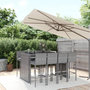 Voir la diapositive 1 : VIDAXL Ensemble de bar de jardin 9 pcs avec coussins gris poly rotin
