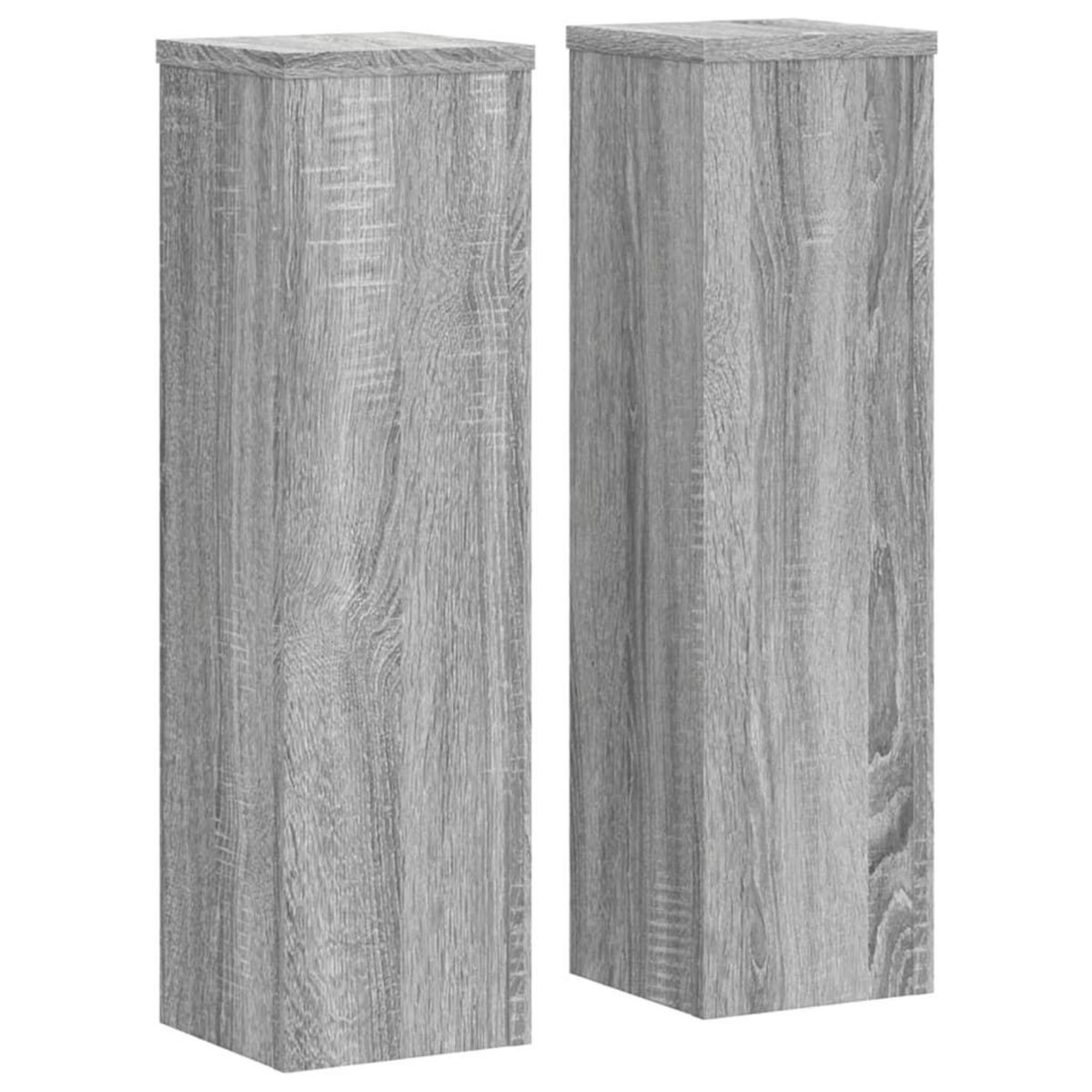 VIDAXL Supports pour plantes 2 pcs sonoma gris bois d'ingenierie