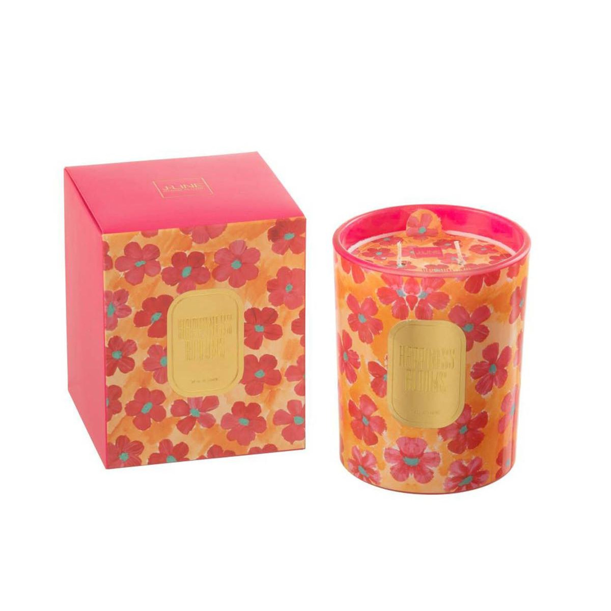 Voir la diapositive 2 : J-LINE Bougie Parfumée  Happiness Blooms  13cm Red Jasmine