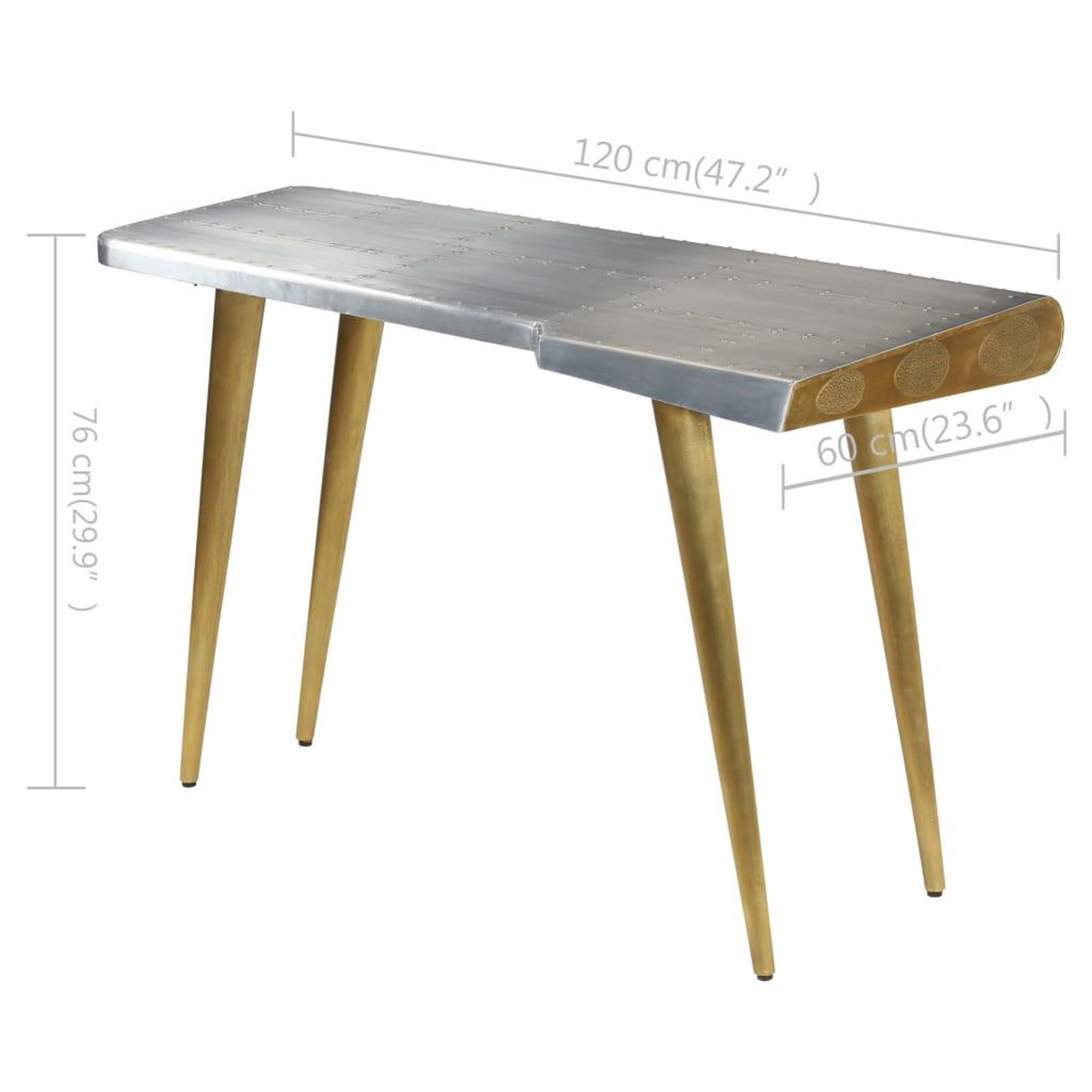 Voir la diapositive 6 : VIDAXL Bureau aviator vintage style aviateur 120 x 60 x 76 cm