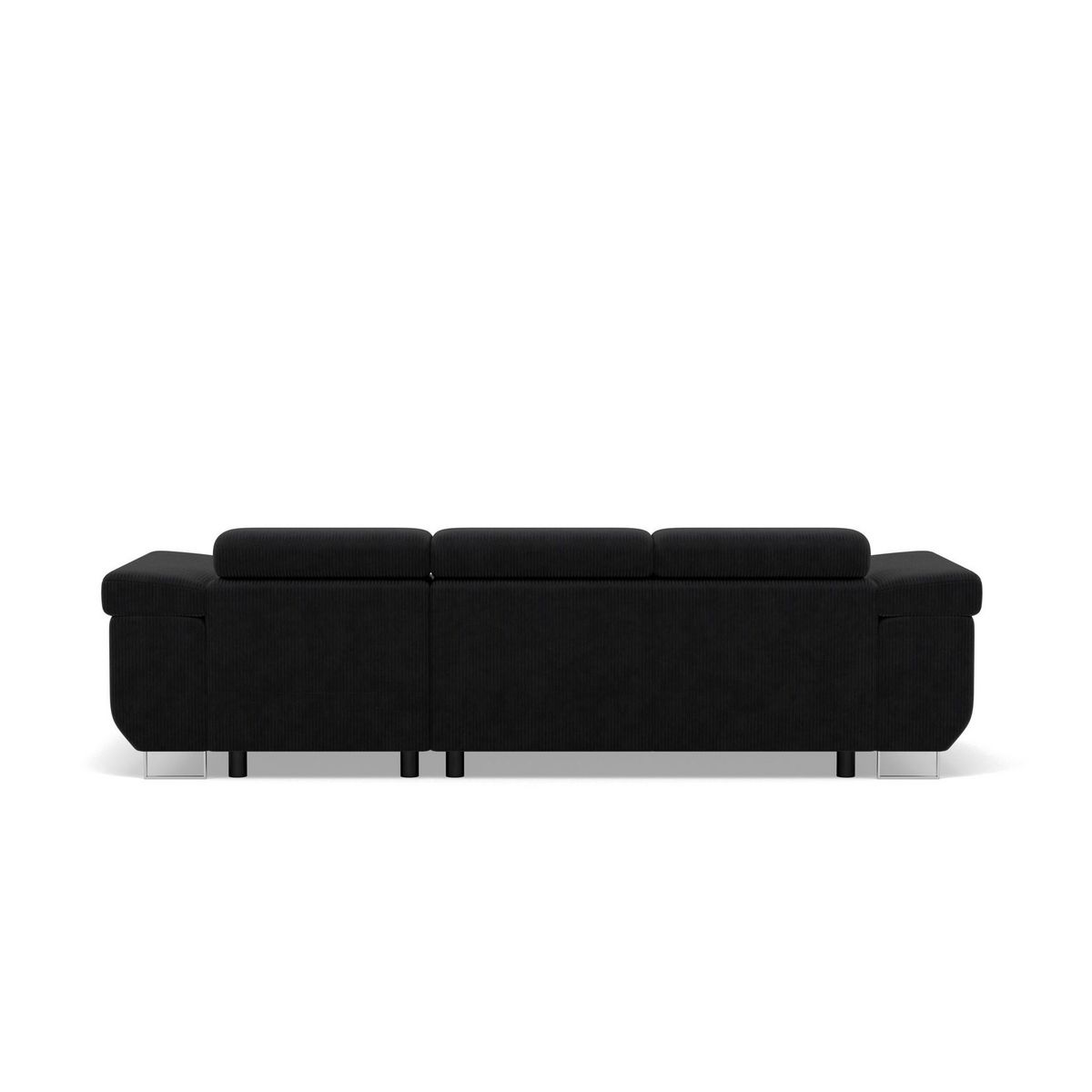 BEST MOBILIER Pablo - canapé d'angle droit - 6 places - convertible avec coffre et têtières réglables - en velours côtelé