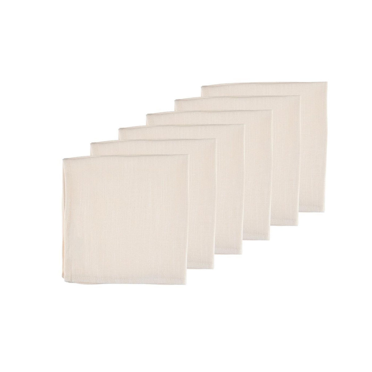BJORN Serviette de table - 6 pièces - Lin et coton blanc crème