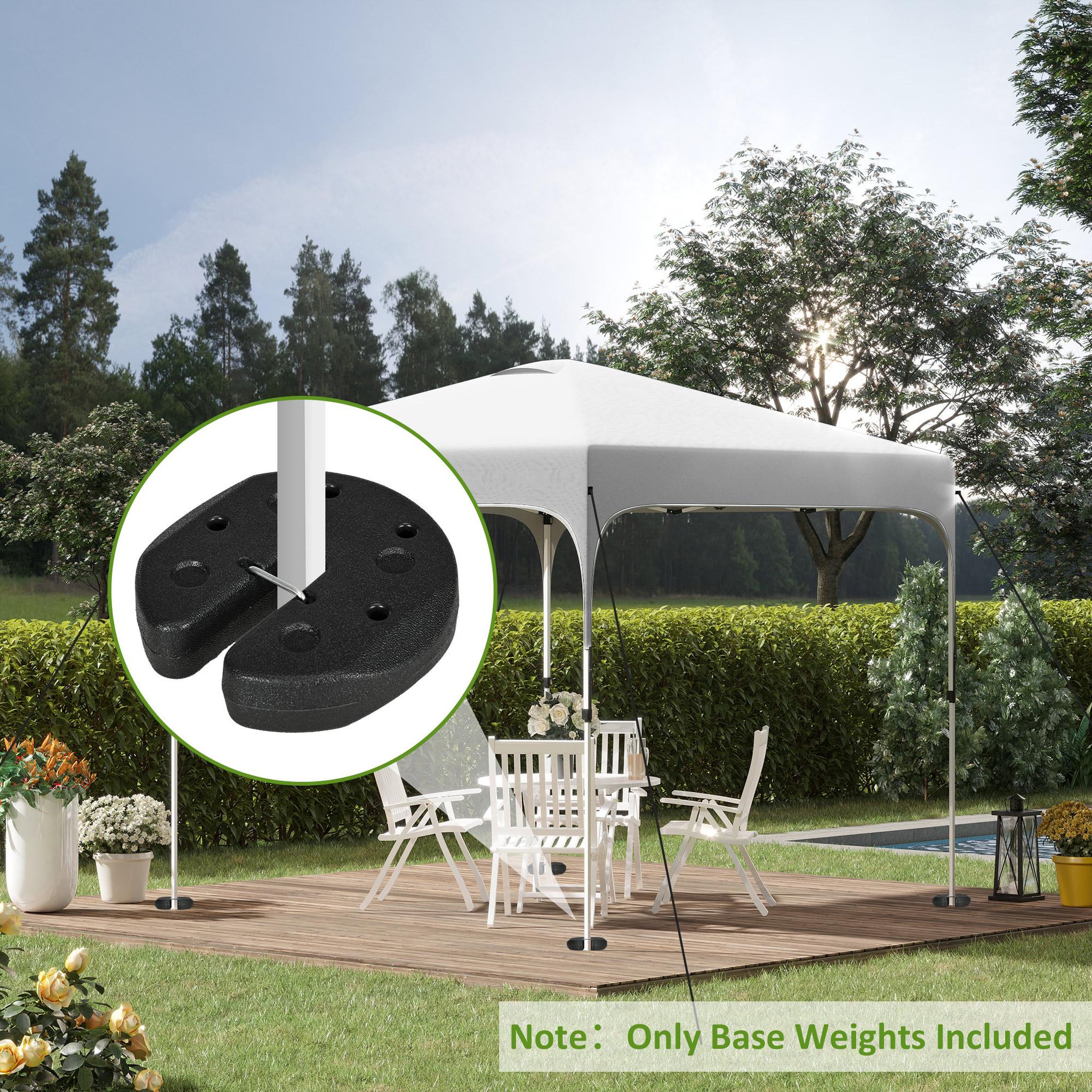Voir la diapositive 2 : OUTSUNNY Lot de 4 poids de lestage pour tonnelle barnum tente dim. Ø 22 x 5,5H cm HDPE noir