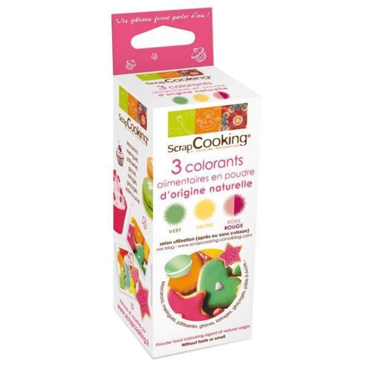 2 colorants alimentaires en poudre - vert citron-rouge