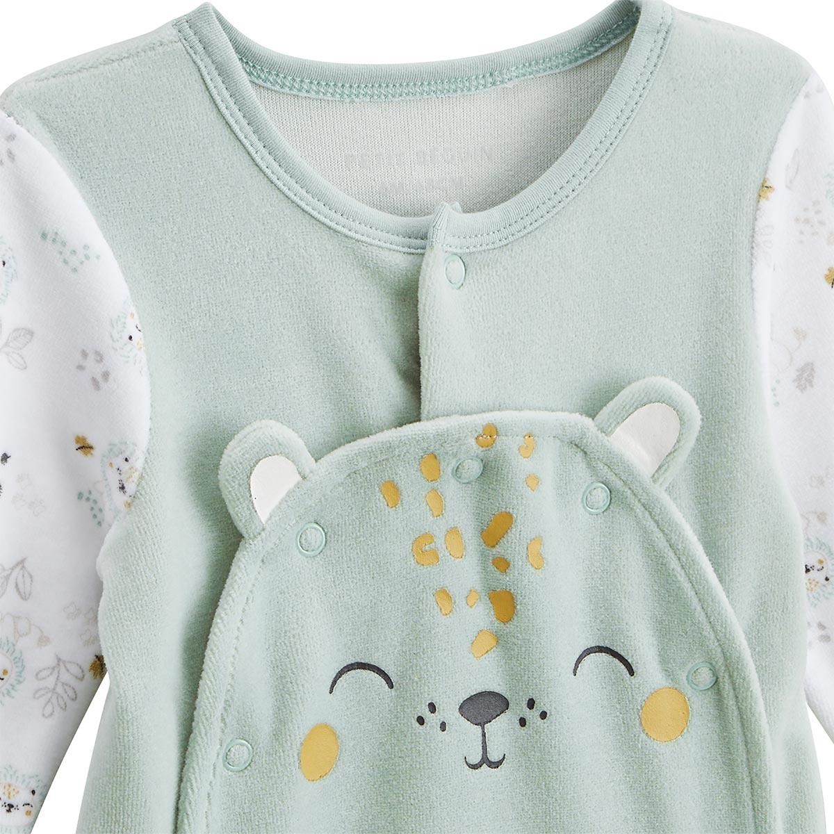 Petit Béguin Pyjama bébé en velours ouverture pont Kenya