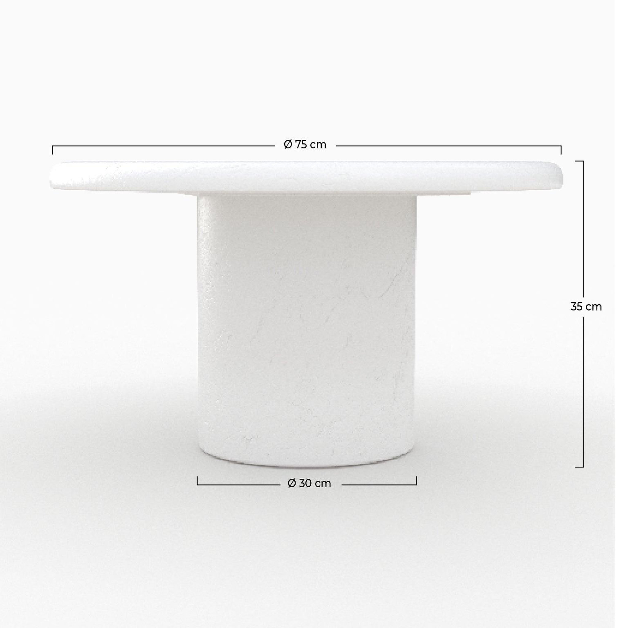 Voir la diapositive 4 : MAISON PAVANE Table basse ronde en béton blanc cassé-lulli