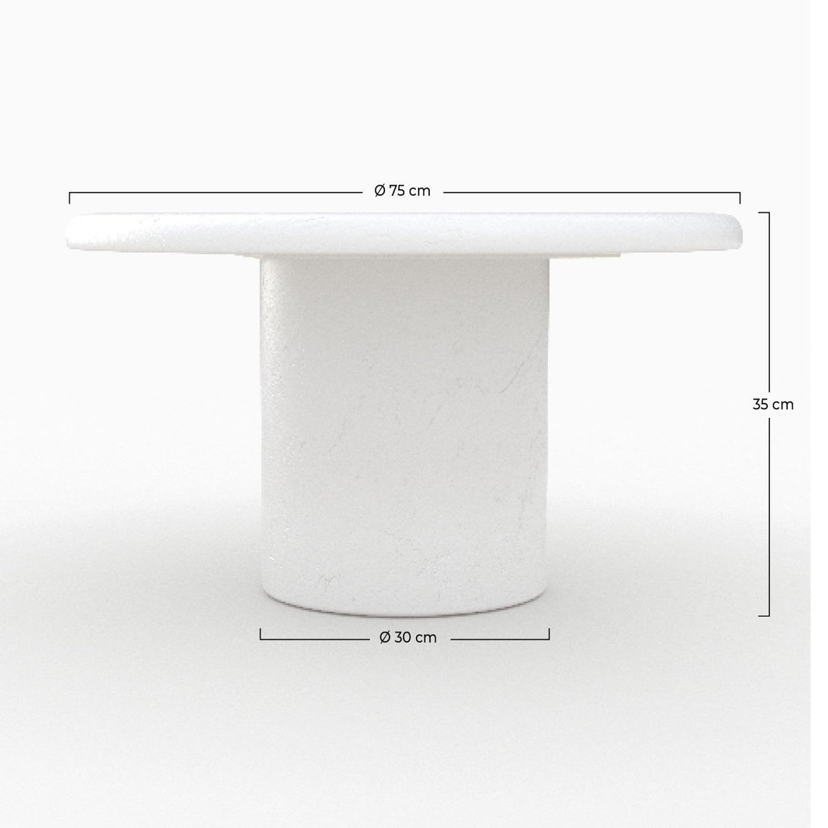 Rendez vous déco Table basse ronde en béton blanc cassé-Lulli