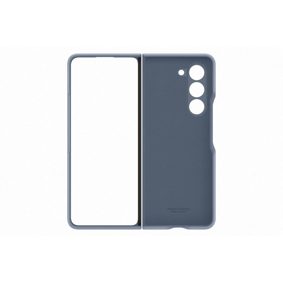 Samsung Coque Z Fold 5 Simili Cuir Bleu