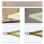 Voir la diapositive 6 : OUTSUNNY Voile d'ombrage triangulaire 5 x 5 x 5 m toile ombrage HDPE respirant blanc cassé