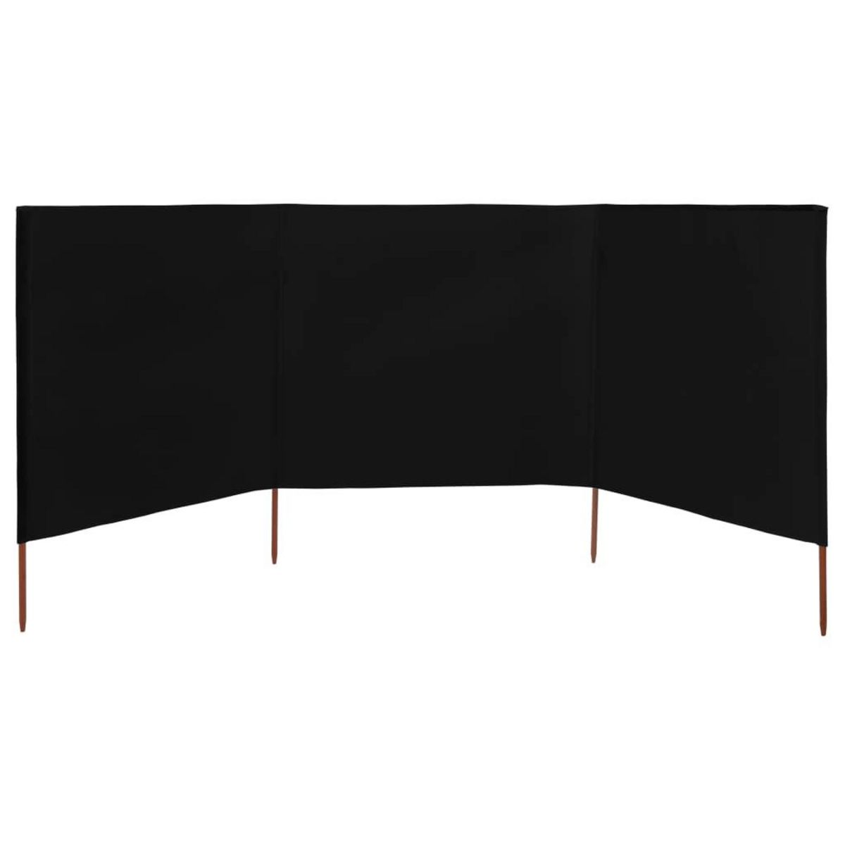 VIDAXL Paravent 3 panneaux Tissu 400 x 160 cm Noir