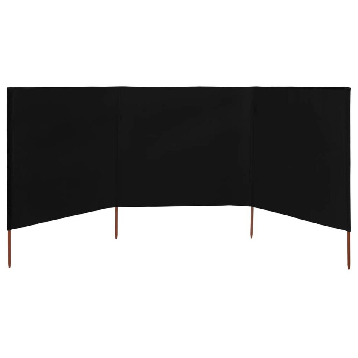 VIDAXL Paravent 3 panneaux Tissu 400 x 160 cm Noir