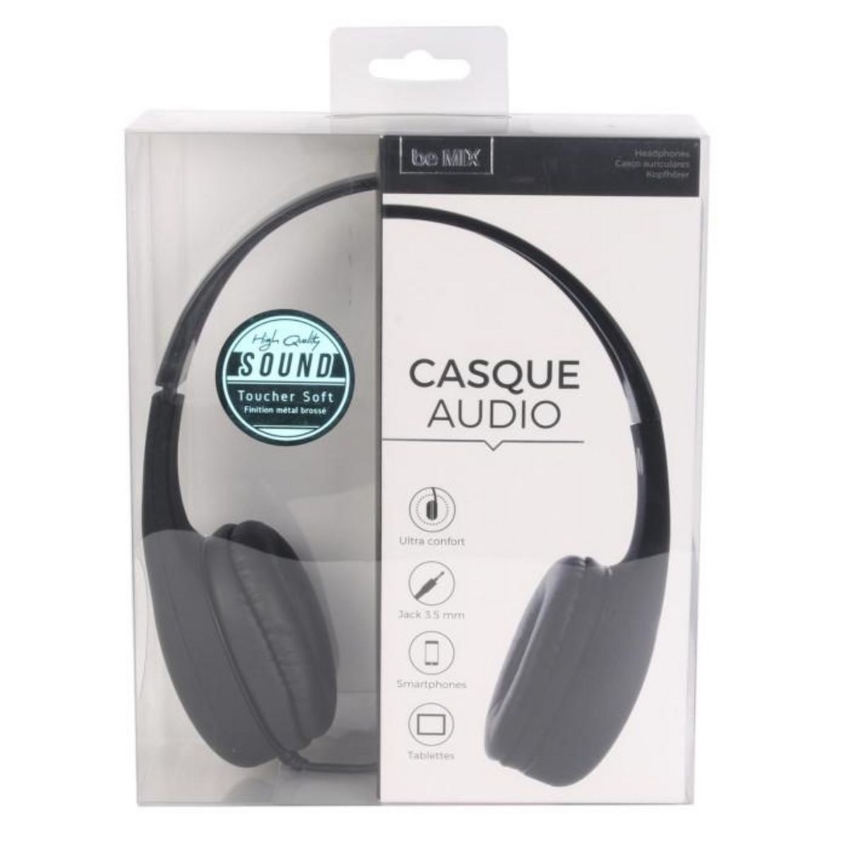 Paris Prix Casque Audio  Filaire  17cm Noir & Argent