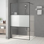 Voir la diapositive 1 : VIDAXL Paroi de douche Noir 115x195 cm Verre ESG demi-depoli