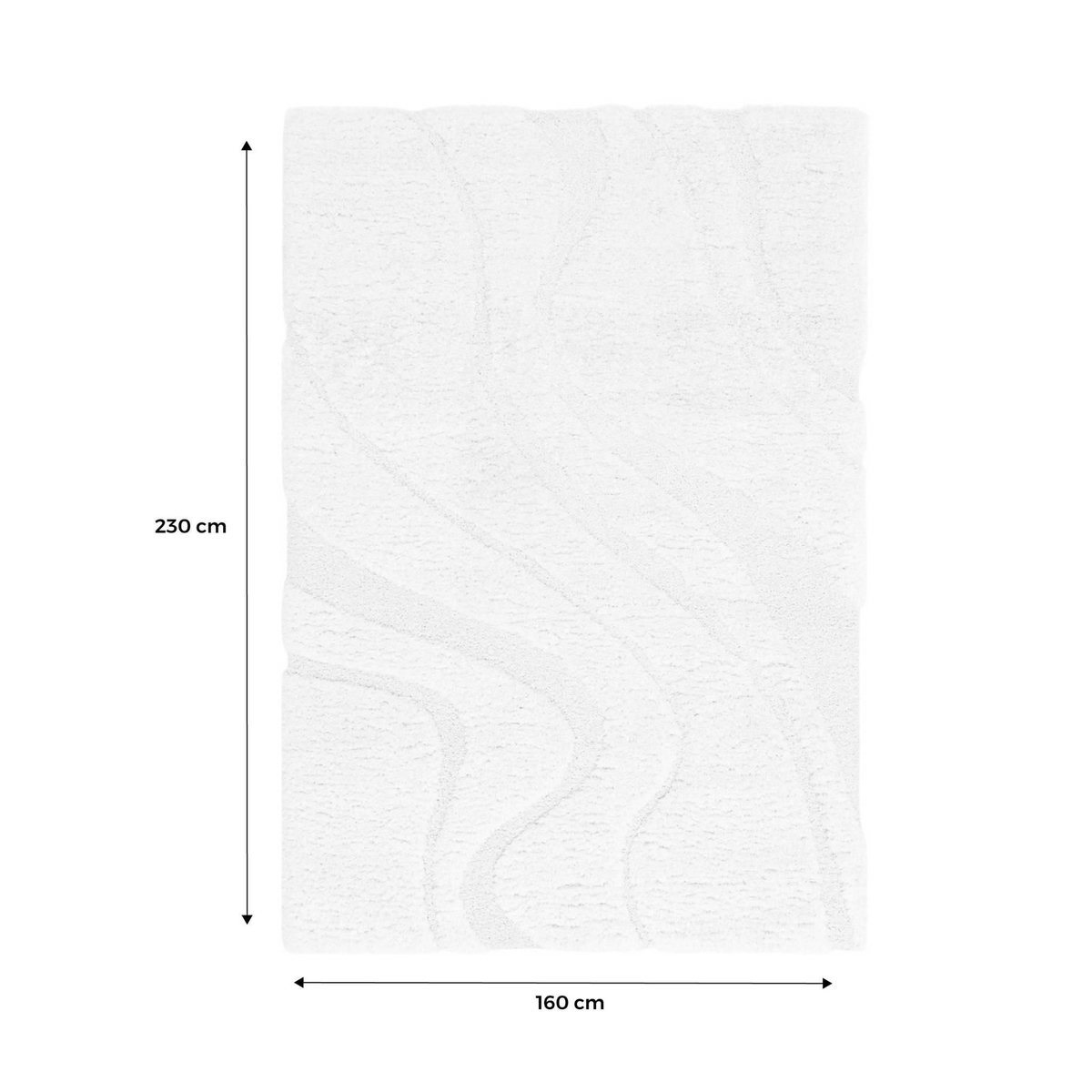 SWEEEK Tapis intérieur shaggy motif avec relief crème Amy 160x230cm