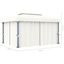Voir la diapositive 6 : VIDAXL Tonnelle avec rideau 4x3 m Blanc creme Aluminium