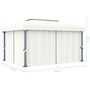 Voir la diapositive 6 : VIDAXL Tonnelle avec rideau 4x3 m Blanc creme Aluminium