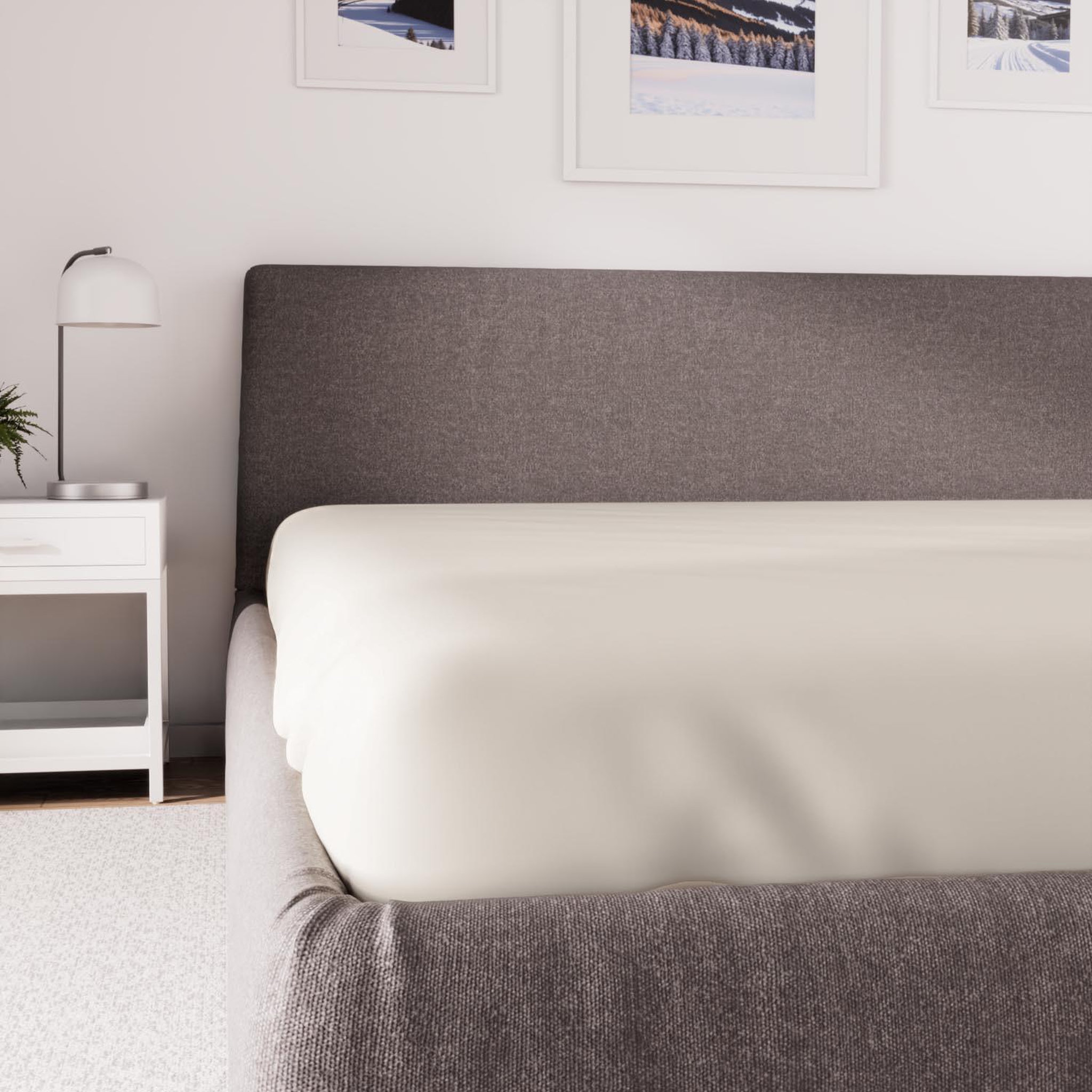 Voir la diapositive 3 : SOLEIL D'OCRE Drap housse en polycoton percale, par soleil d'ocre