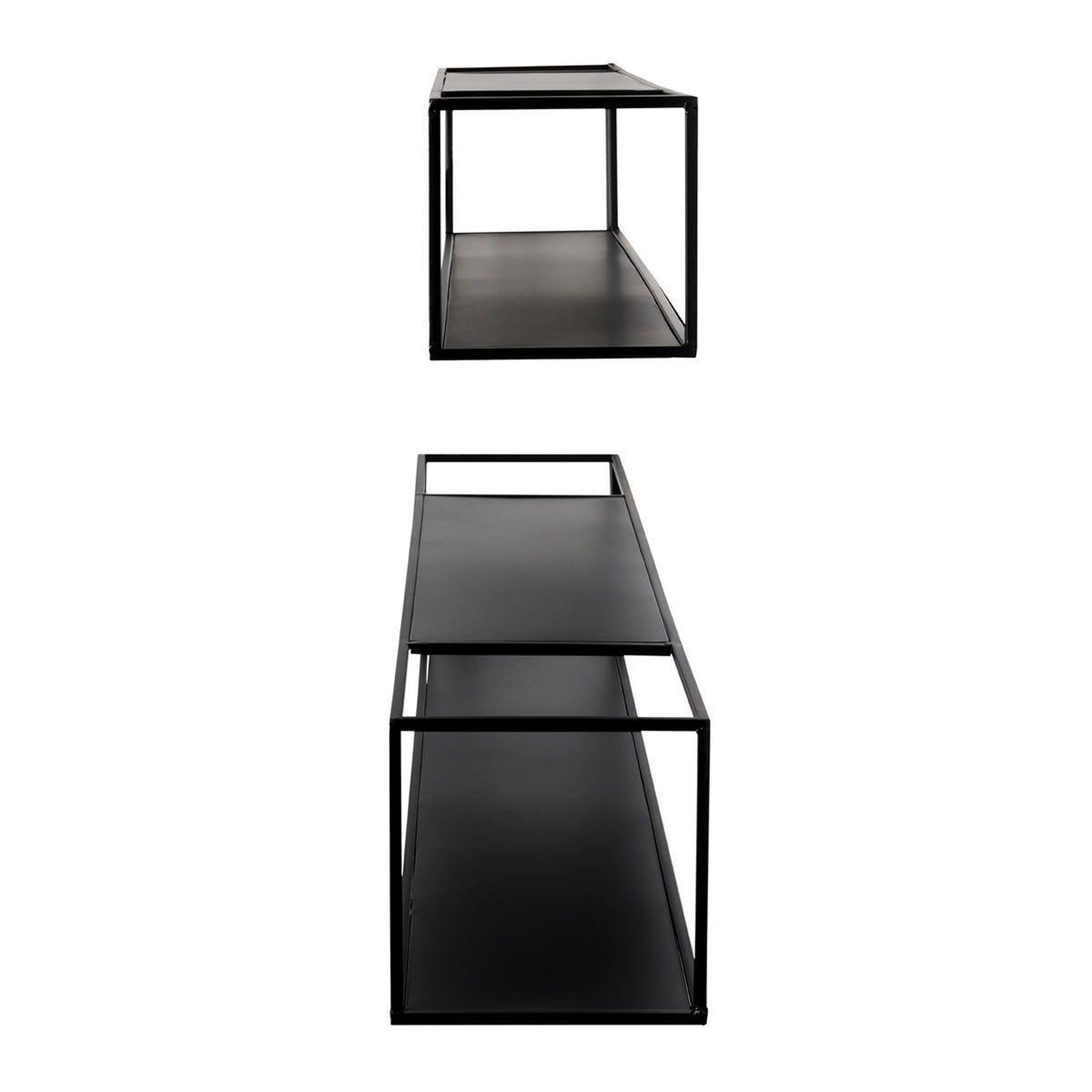 Voir la diapositive 2 : Paris Prix Lot de 2 étagères murales  tablettes  95cm noir