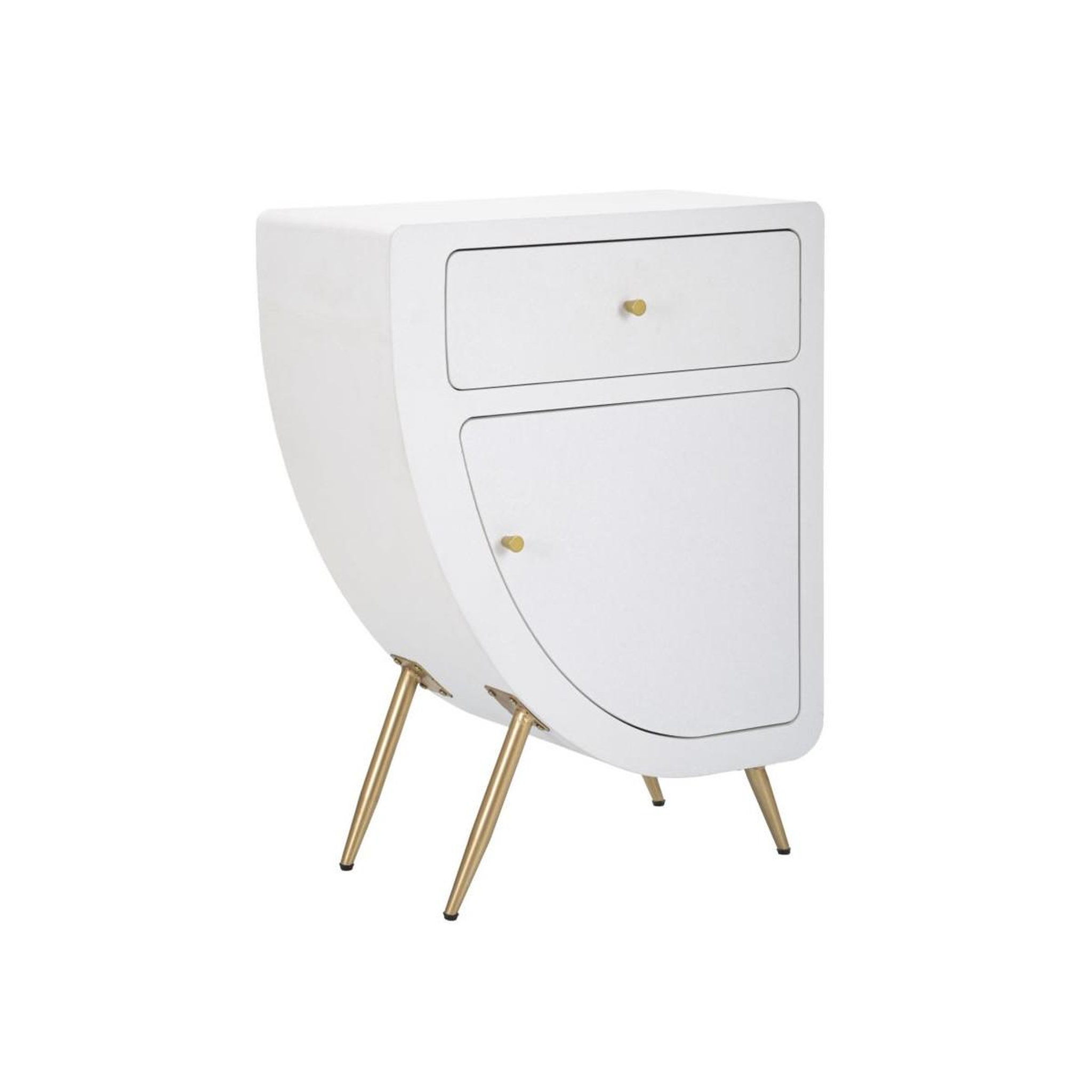 Paris Prix Table de chevet design  venus  79cm blanc & or