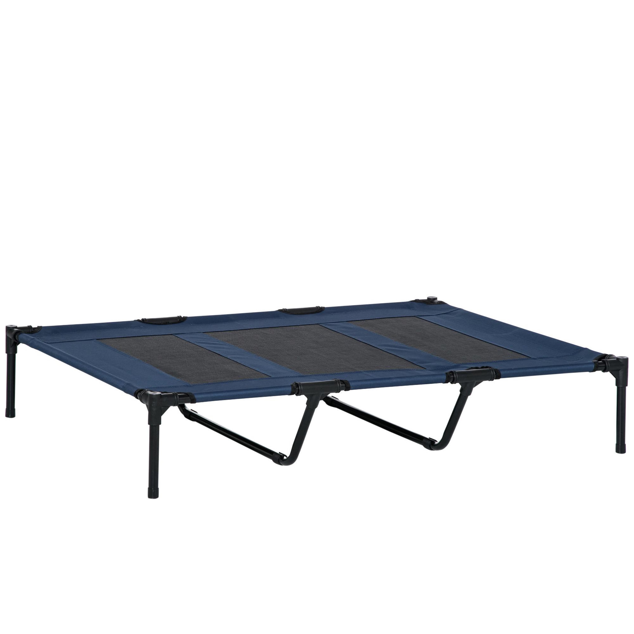 PAWHUT Lit sur pieds xxl pour chien chat lit de camp animal lit surélevé oxford textilène micro-perforé dim. 122l x 92l x 23h cm bleu