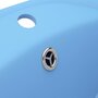 VIDAXL Lavabo ovale a trop-plein Bleu clair mat 58,5x39 cm Ceramique