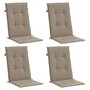 Voir la diapositive 3 : VIDAXL Coussins de chaise de jardin dossier haut lot de 4 taupe tissu