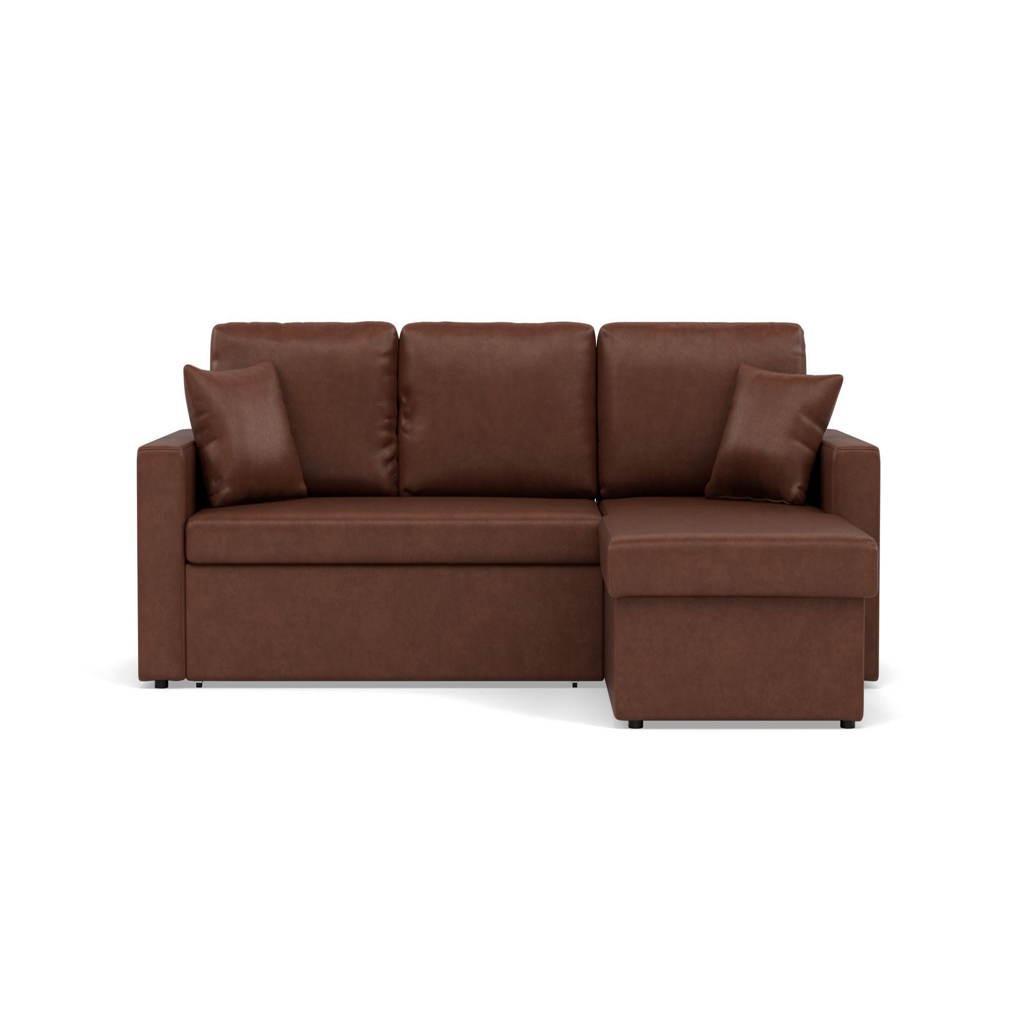 Voir la diapositive 1 : BEST MOBILIER Cyrus - canapé d'angle réversible 4 places - convertible avec coffre - en simili