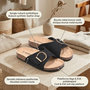 Voir la diapositive 4 : OZABI OZABI Sandales Mule Boucle Ronde Nubuck Noir Beige