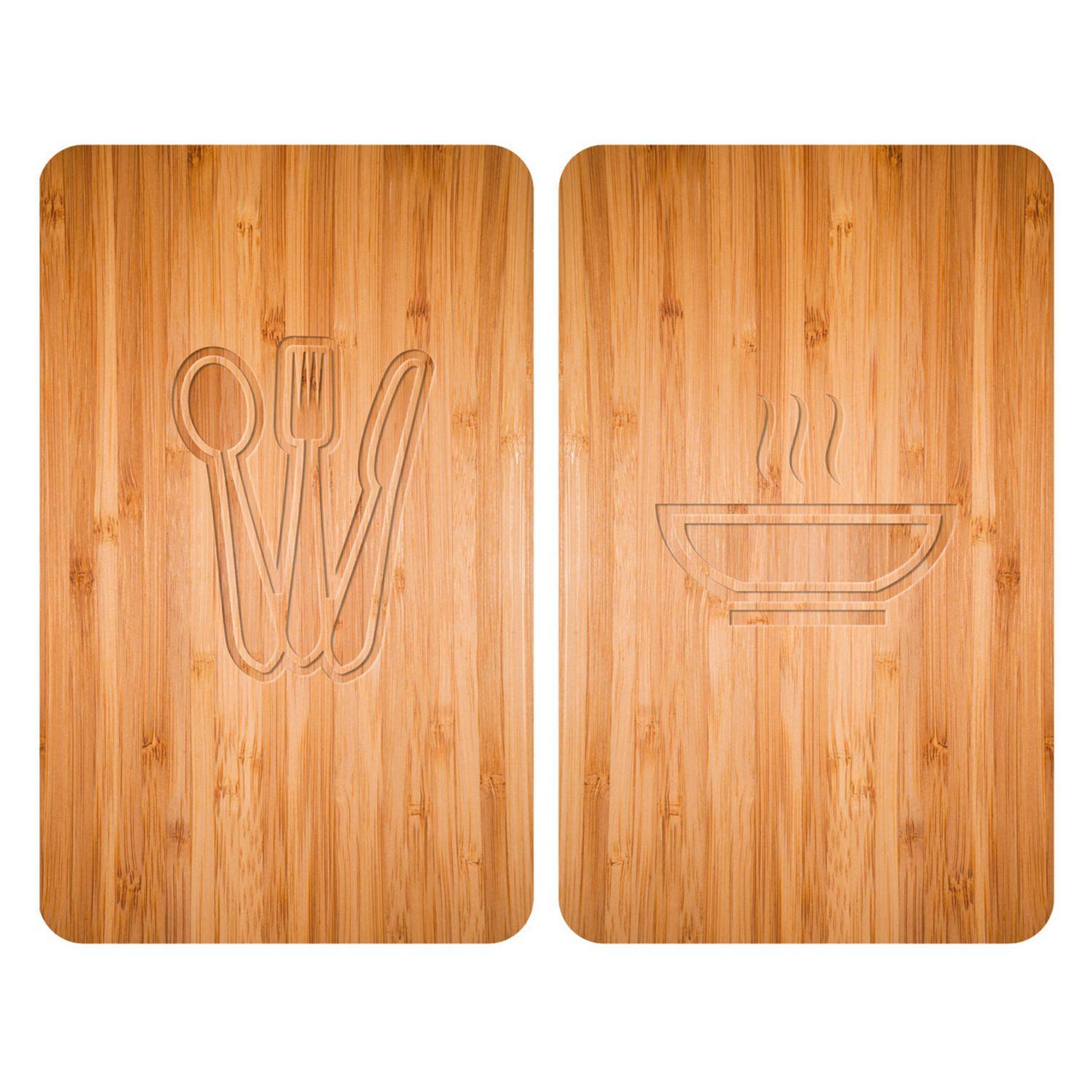 Wenko 2 Couvre-plaques universel Lunch - 30 x 52 cm - Marron