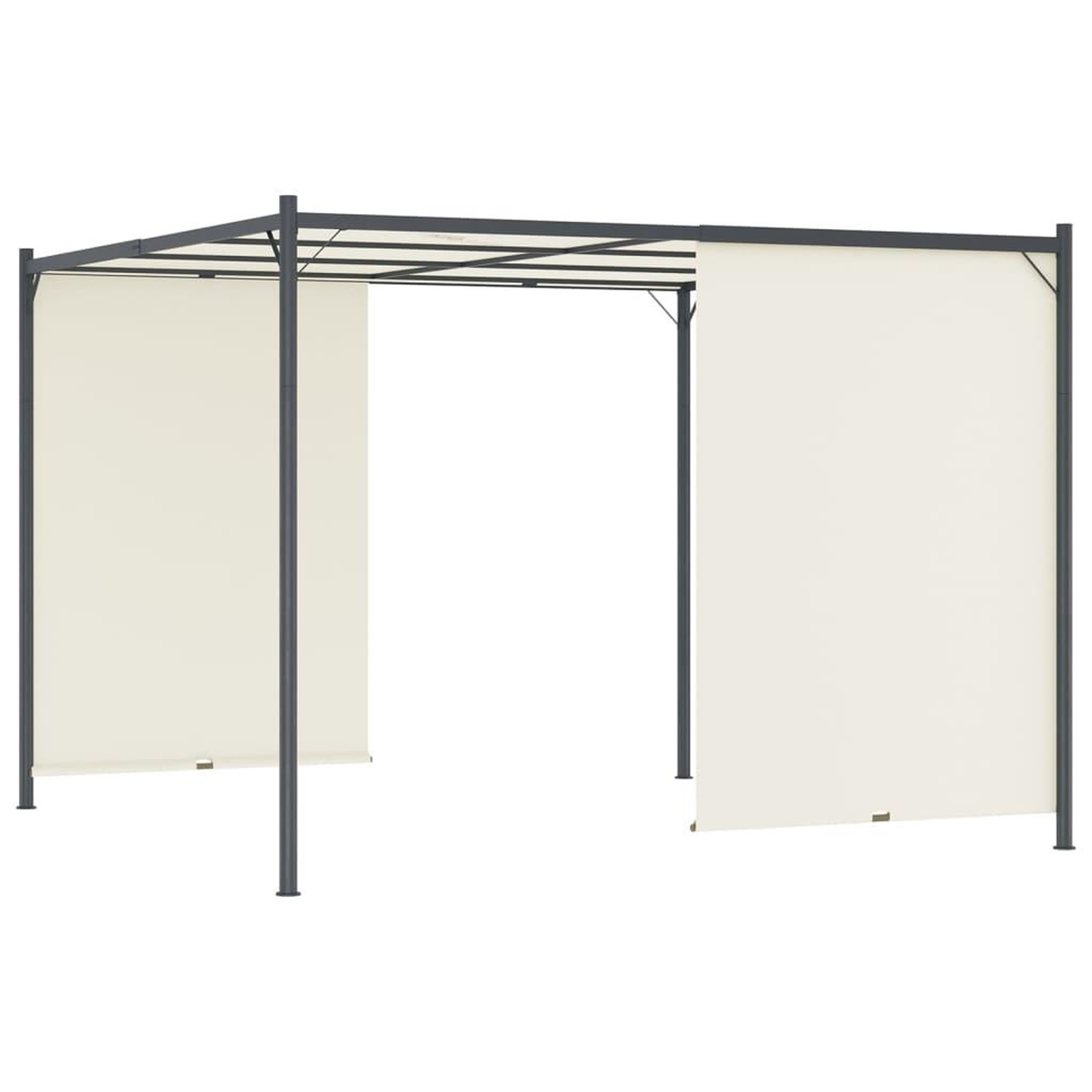 Voir la diapositive 3 : VIDAXL Pergola avec toit reglable Creme Blanc 3x3 m Acier