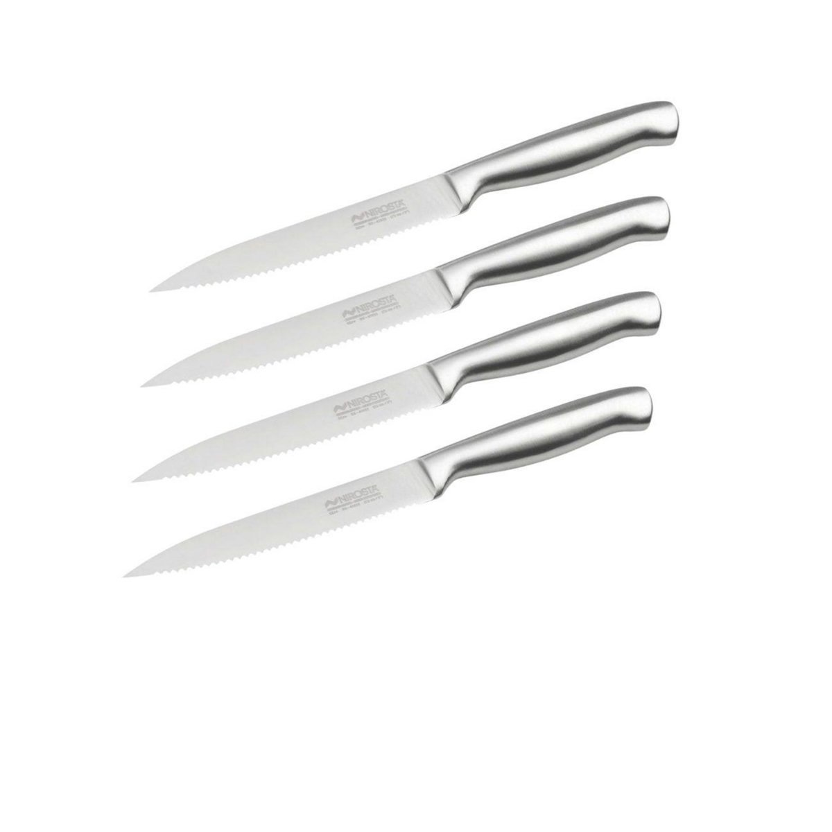 NIROSTA Ensemble de 4 Couteaux de cuisine professionnel 24 cm lame crantée Nirosta Star
