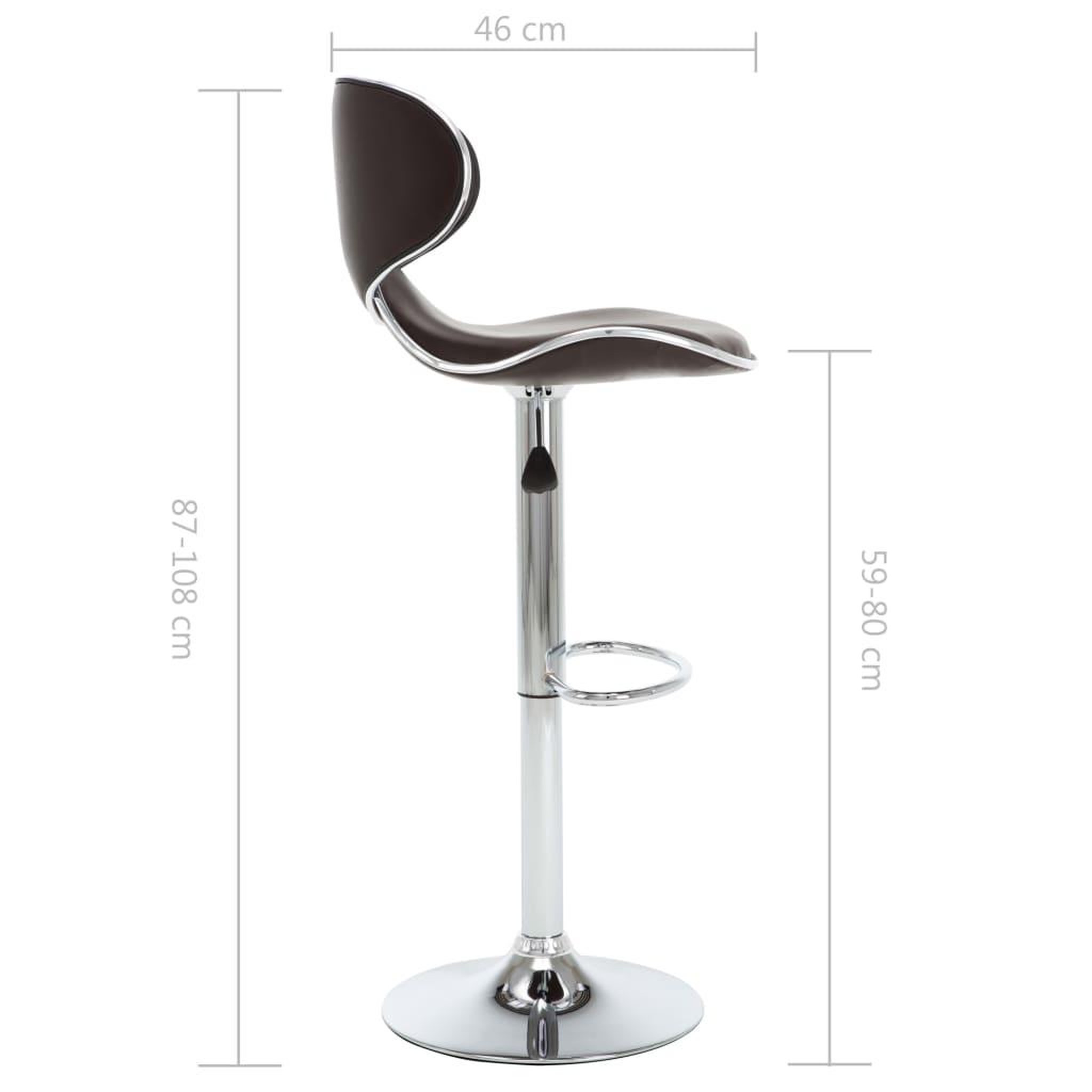 Voir la diapositive 6 : VIDAXL Tabourets de bar 2 pcs marron similicuir