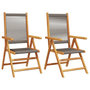 Voir la diapositive 2 : VIDAXL Chaises de jardin lot de 2 gris bois d'acacia et polypropylene