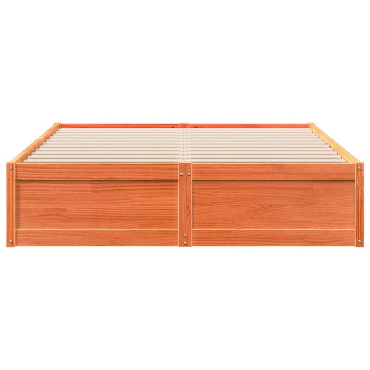 VIDAXL Cadre de lit sans matelas cire marron 150x200cm bois pin massif