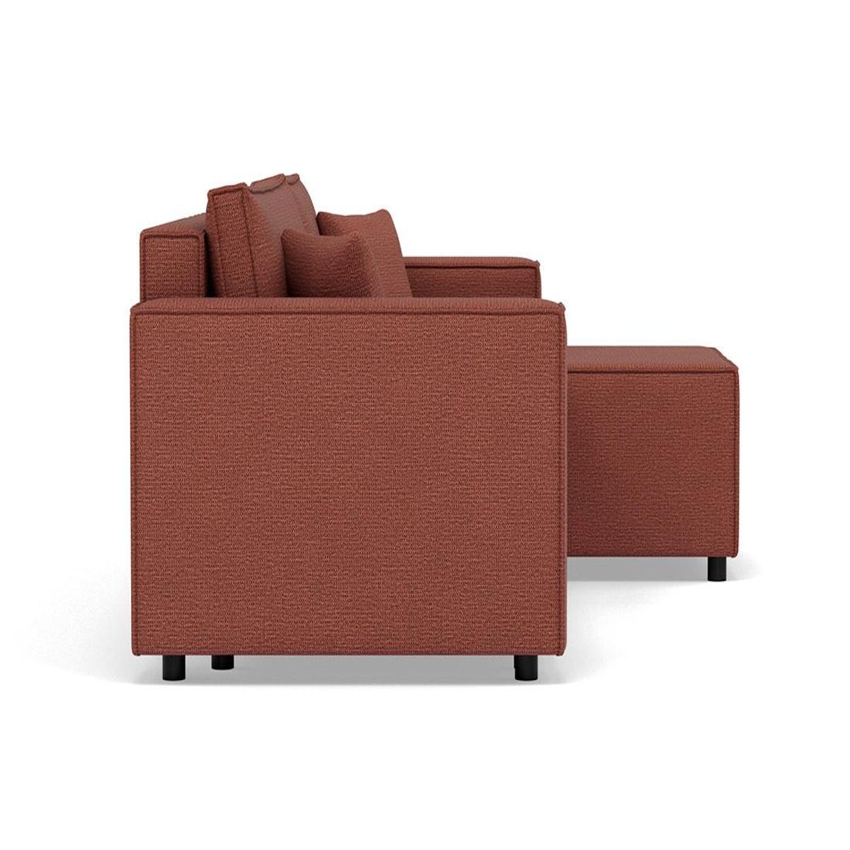 BEST MOBILIER Jonas - canapé d'angle réversible 4 places convertible avec coffre en tissu texturé