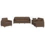 Voir la diapositive 2 : VIDAXL Ensemble de canapes 3 pcs avec coussins marron tissu