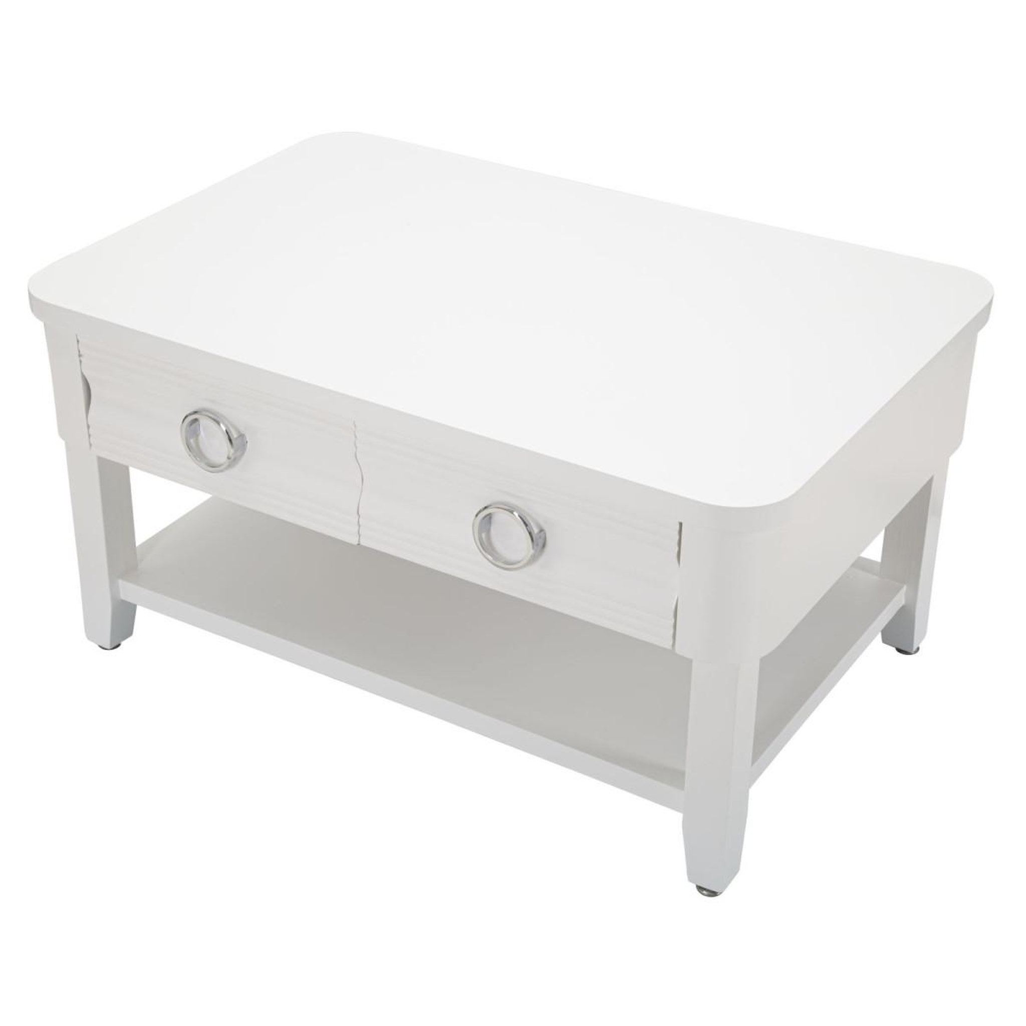 Voir la diapositive 5 : Paris Prix Table basse en bois  shine  90cm blanc
