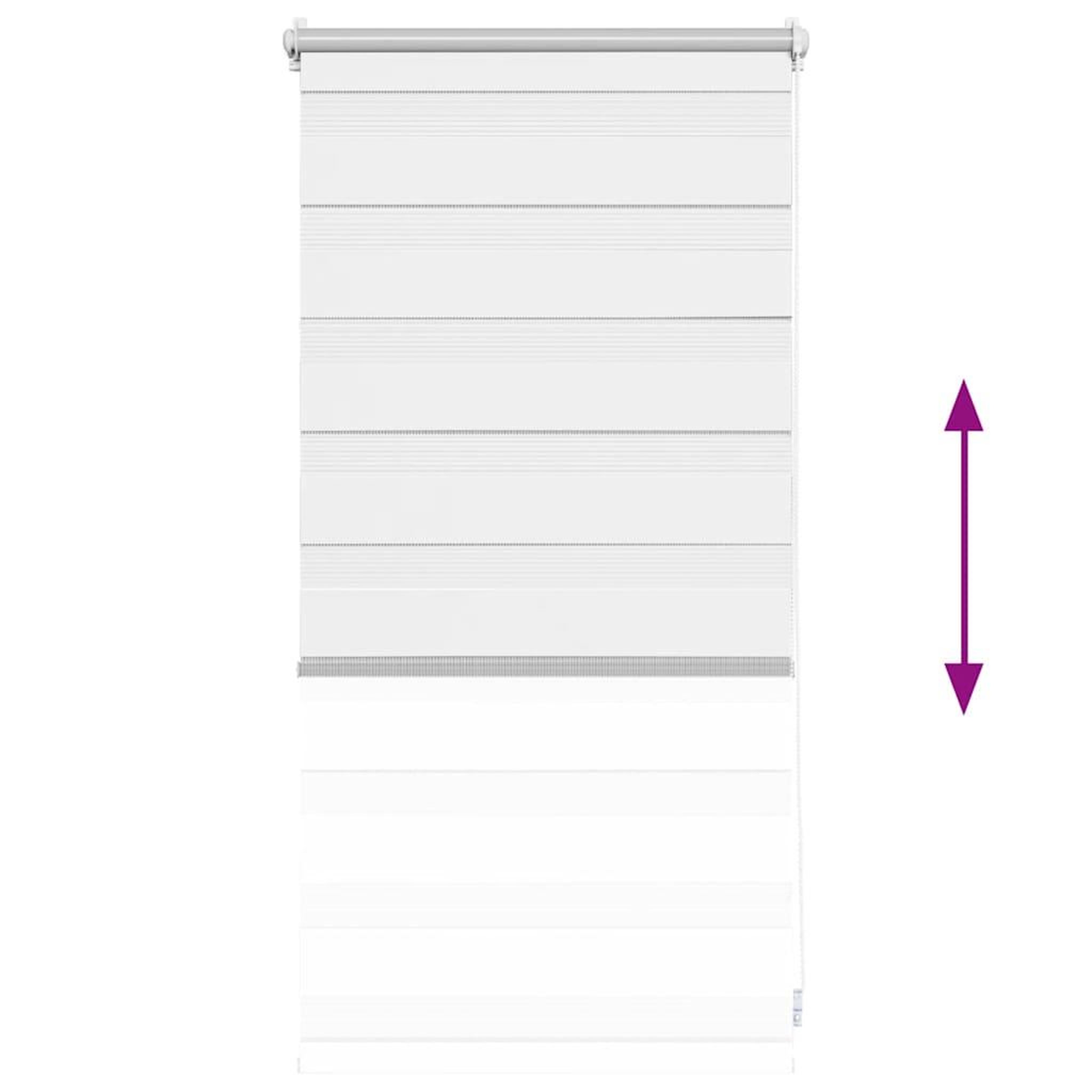 Voir la diapositive 5 : VIDAXL Store venitien zebre 40,9 x 100 cm, largeur du tissu 36,7 cm, blanc