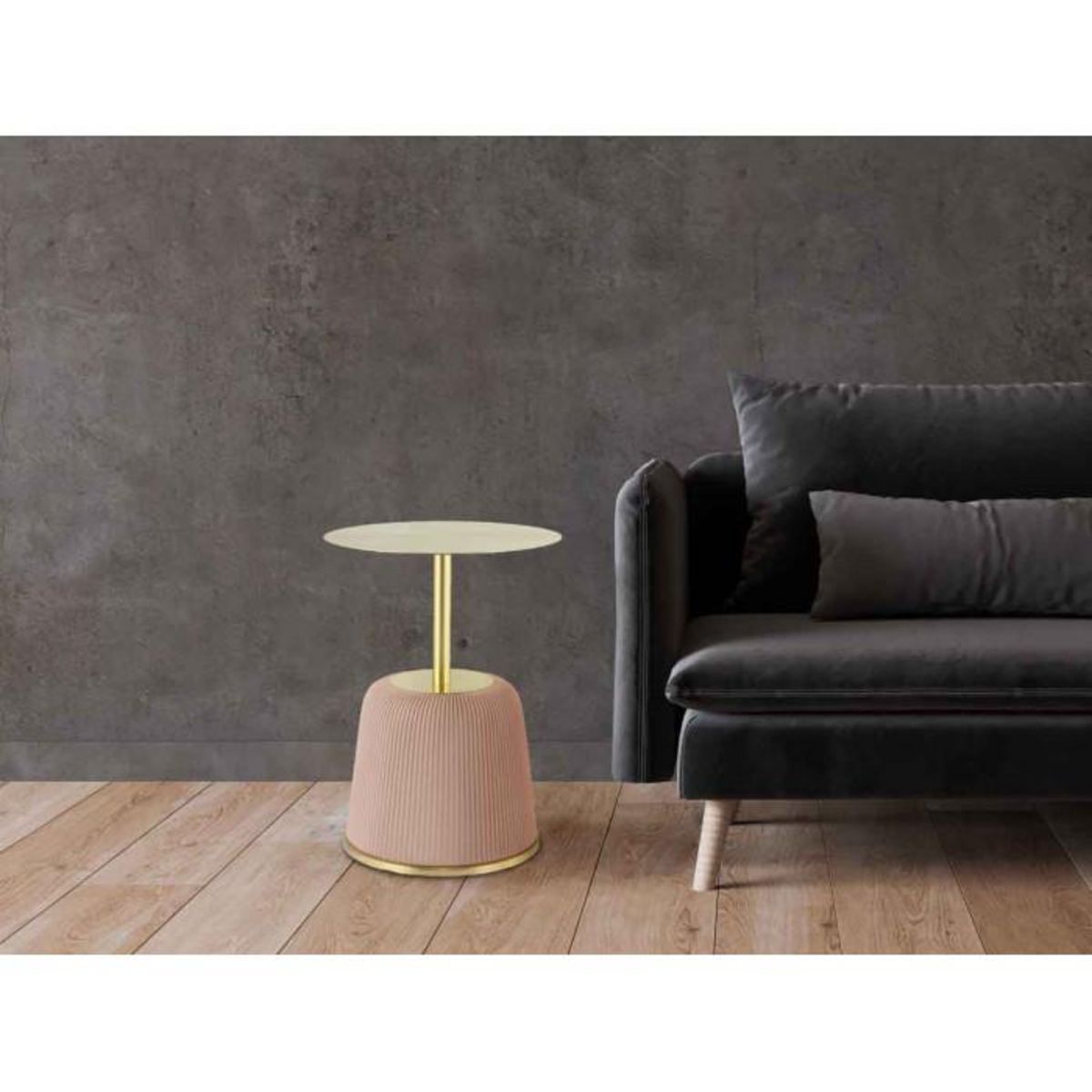 Paris Prix Table d'Appoint Design  Jokai  60cm Rose & Or