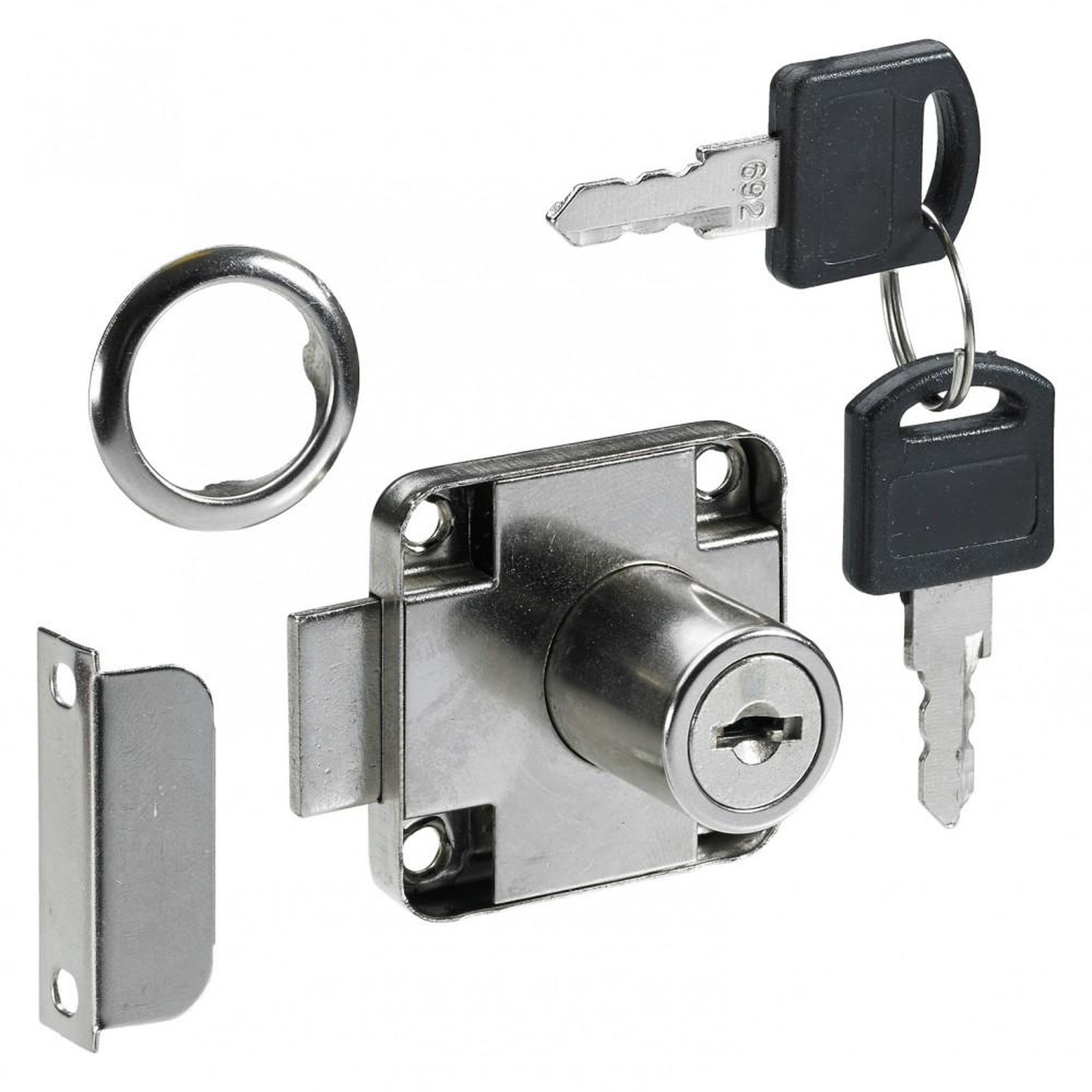 CENTRALE BRICO Serrure de meuble acier en applique HETTICH AXE 25 mm réversible
