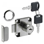 CENTRALE BRICO Serrure de meuble acier en applique HETTICH AXE 25 mm réversible